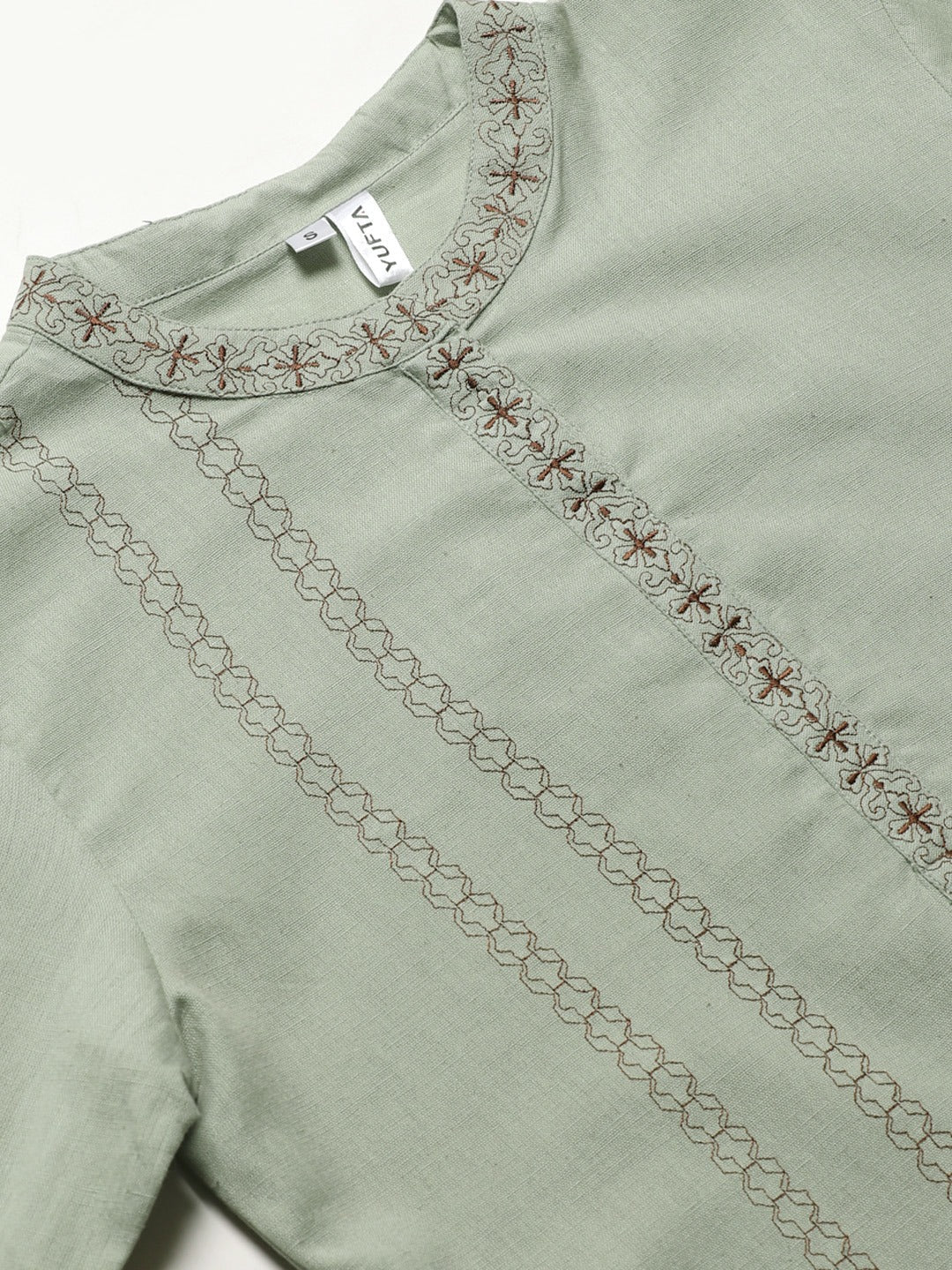 Dusty Green Embroidered Kurta