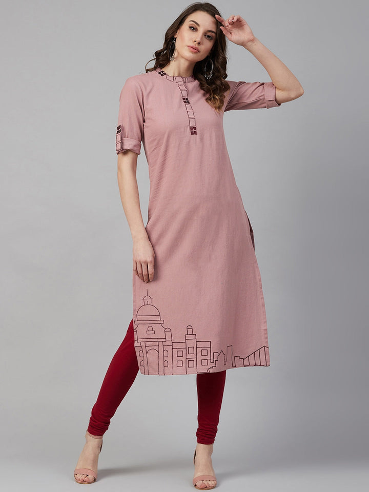 Dusty Straight Kurta-Yufta Store-7230KURPRS