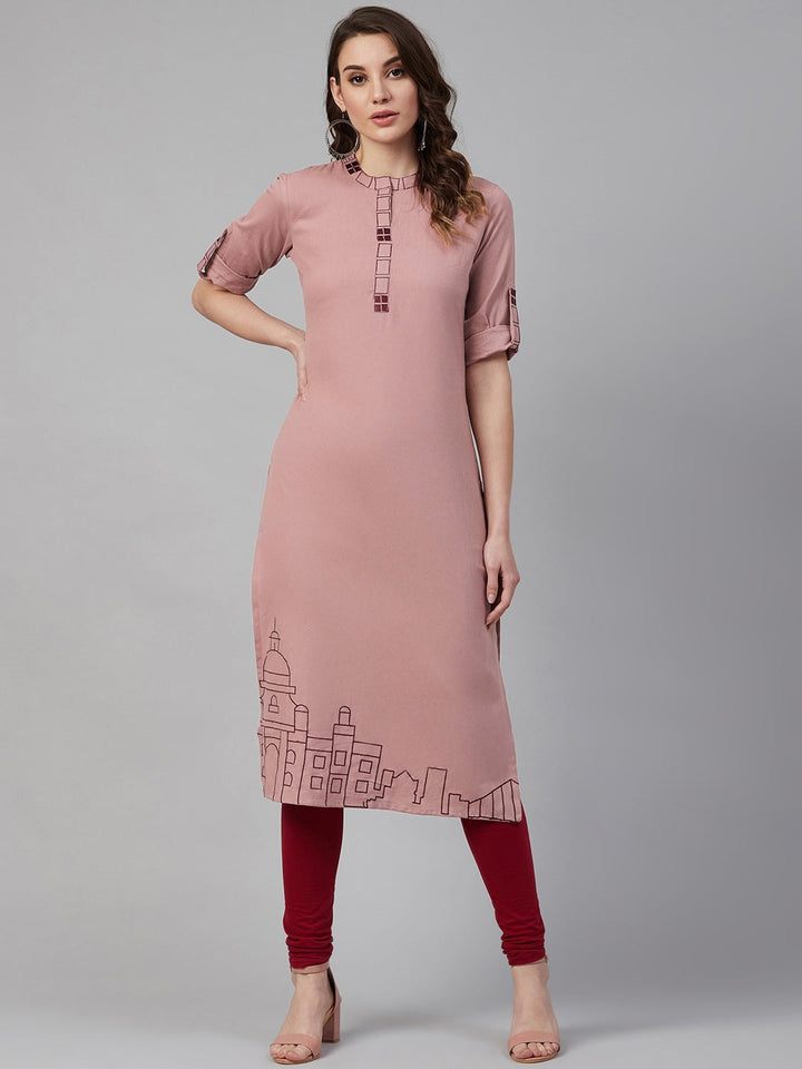 Dusty Straight Kurta-Yufta Store-7230KURPRS