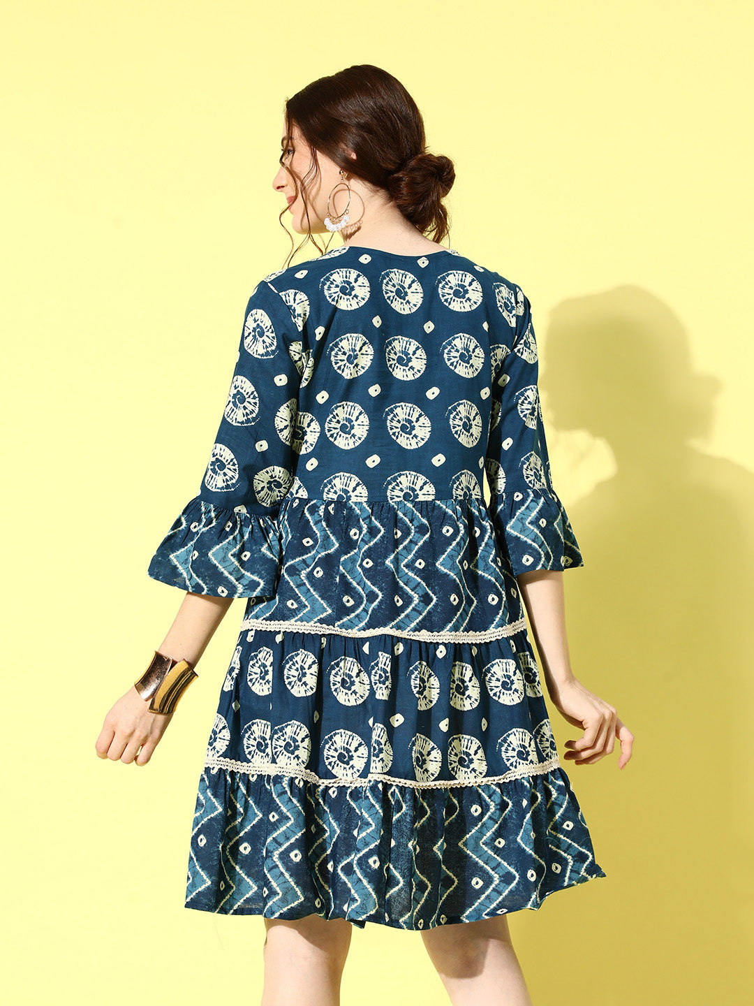 Ethnic A-Line Dress-Yufta Store-1194DRSBLS