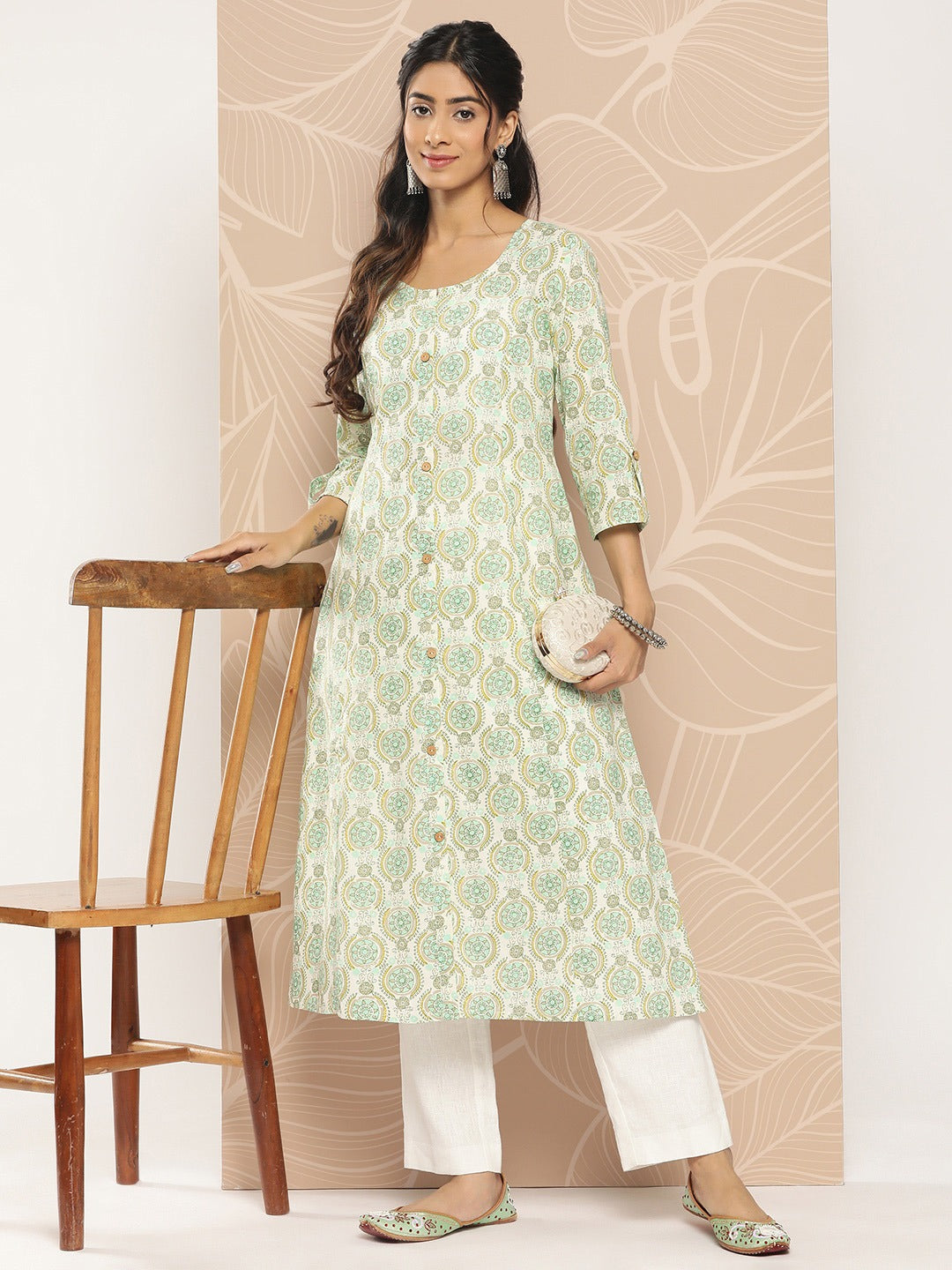 Ethnic Motifs Printed Kurta-Yufta Store-1270KURWHS