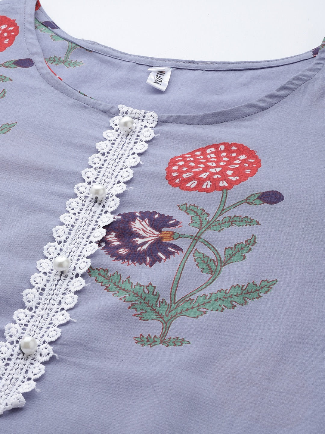Floral Cotton Dupatta-Yufta Store-9891SKDGYS