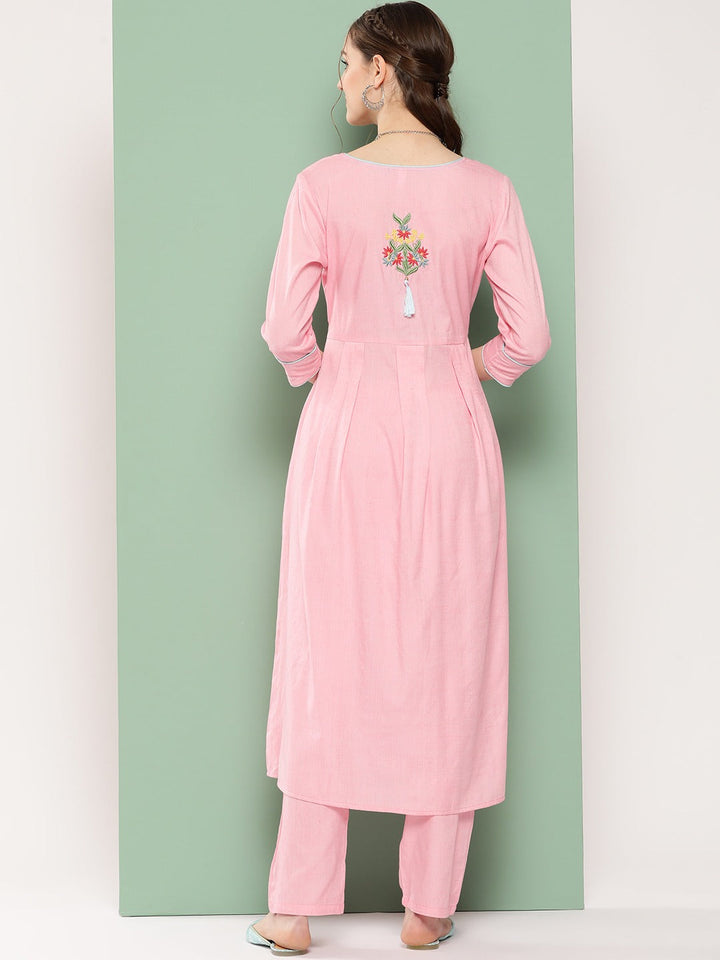 Floral Cotton Kurta Set-Yufta Store-8503SETPKS