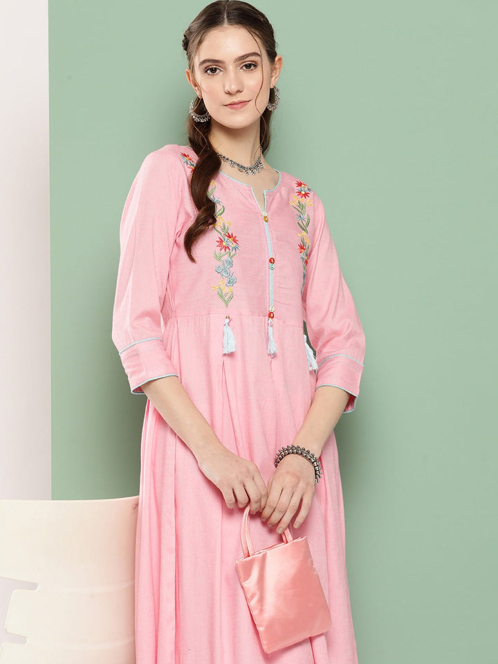 Floral Cotton Kurta Set-Yufta Store-8503SETPKS