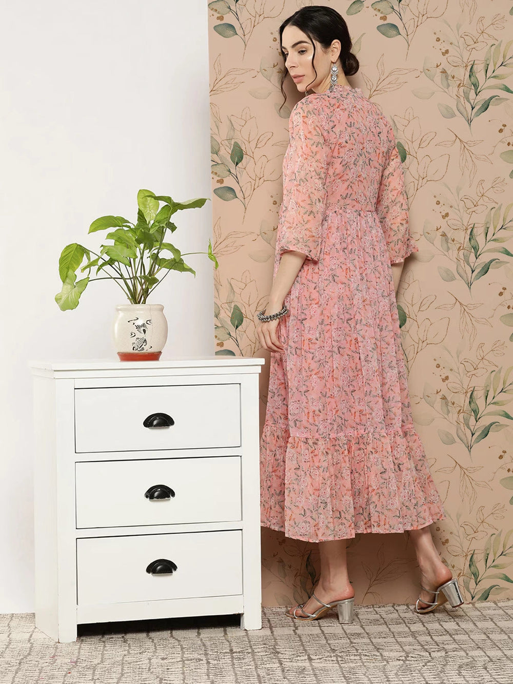 Floral Midi Dress-Yufta Store-8513DRSPCS