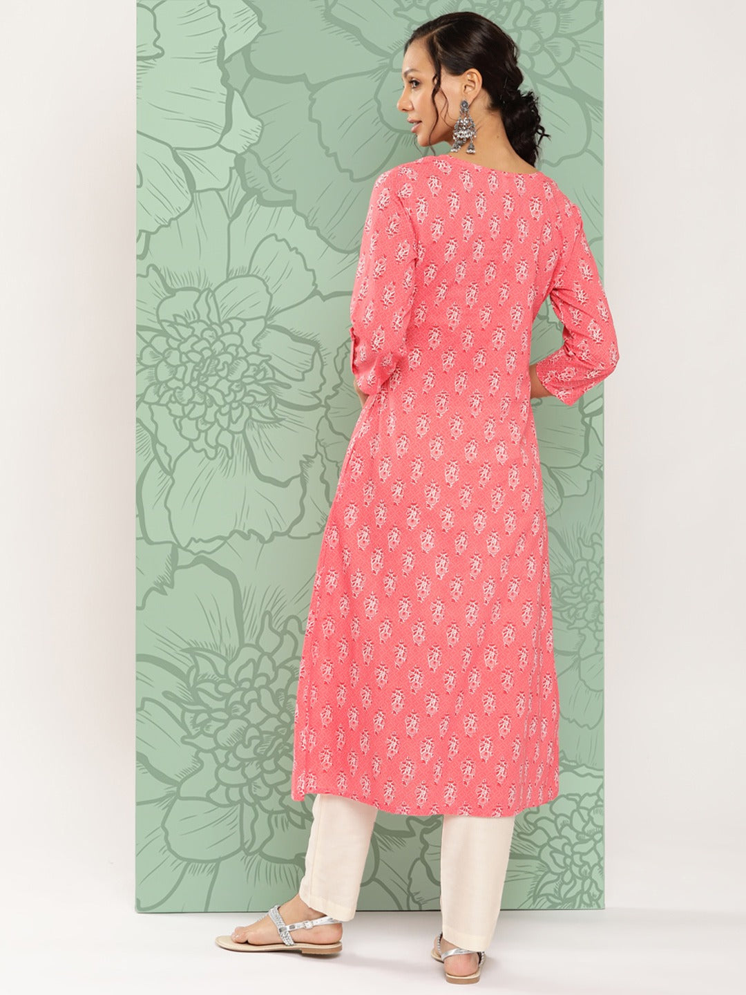 Floral Printed Kurta-Yufta Store-1271KURPKS