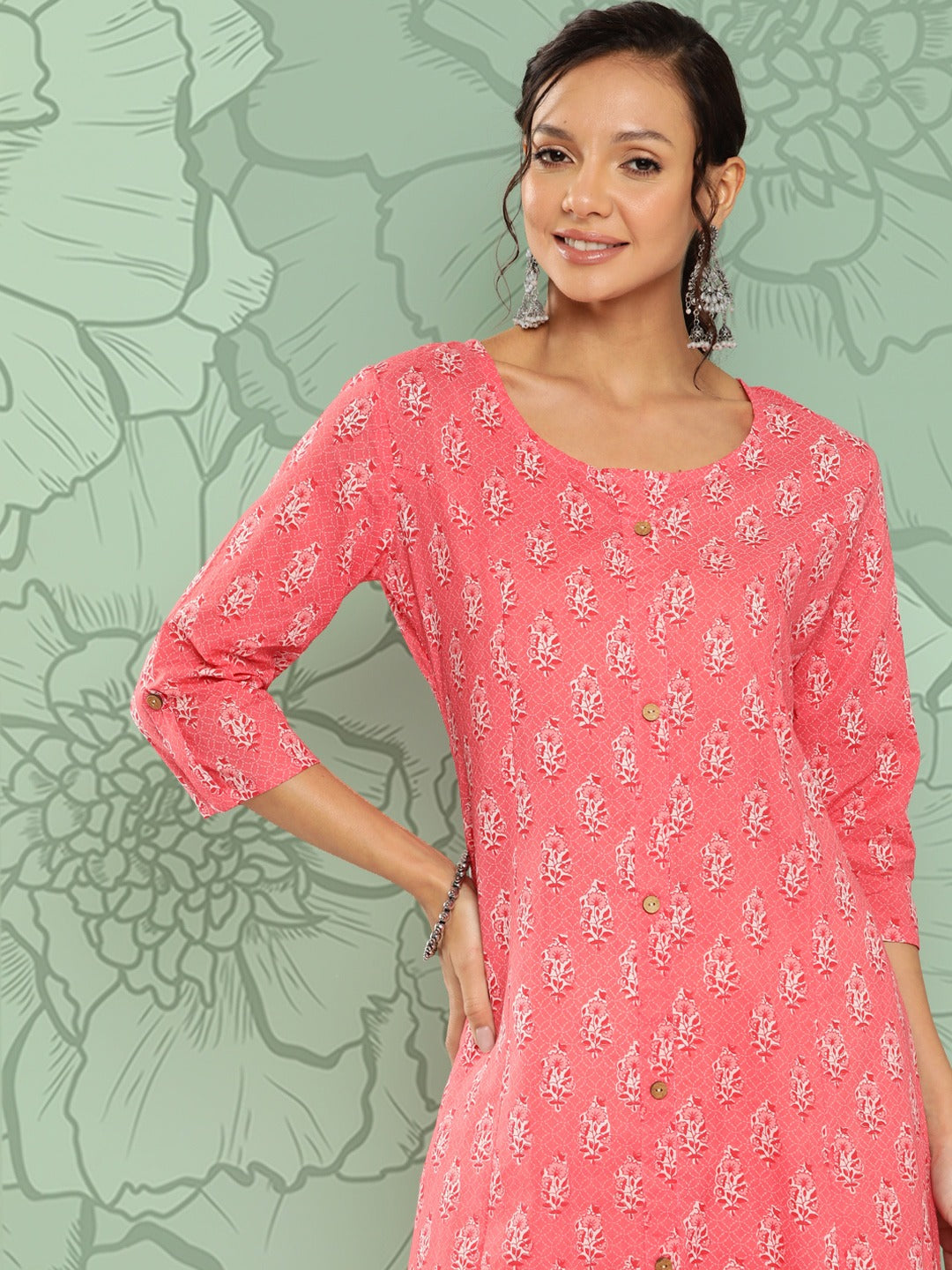 Floral Printed Kurta-Yufta Store-1271KURPKS