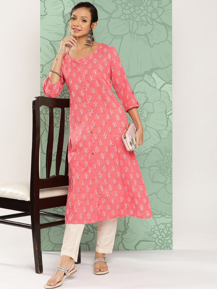 Floral Printed Kurta-Yufta Store-1271KURPKS