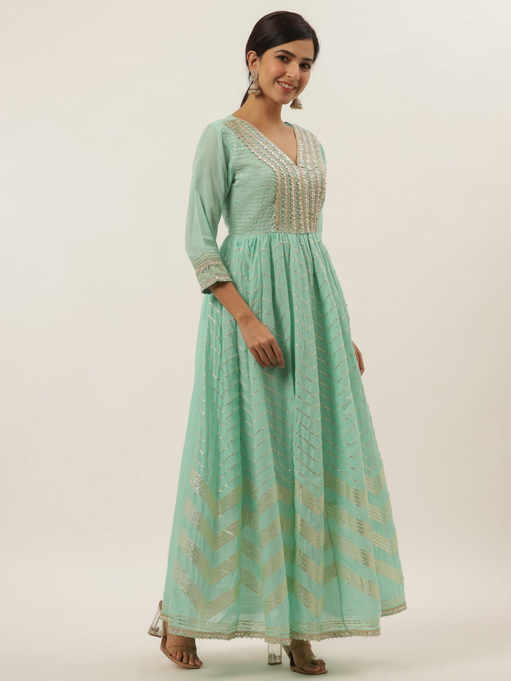 Fuchsia Geometric Print Green Maxi Dress-Yufta Store-6005DRSSBM