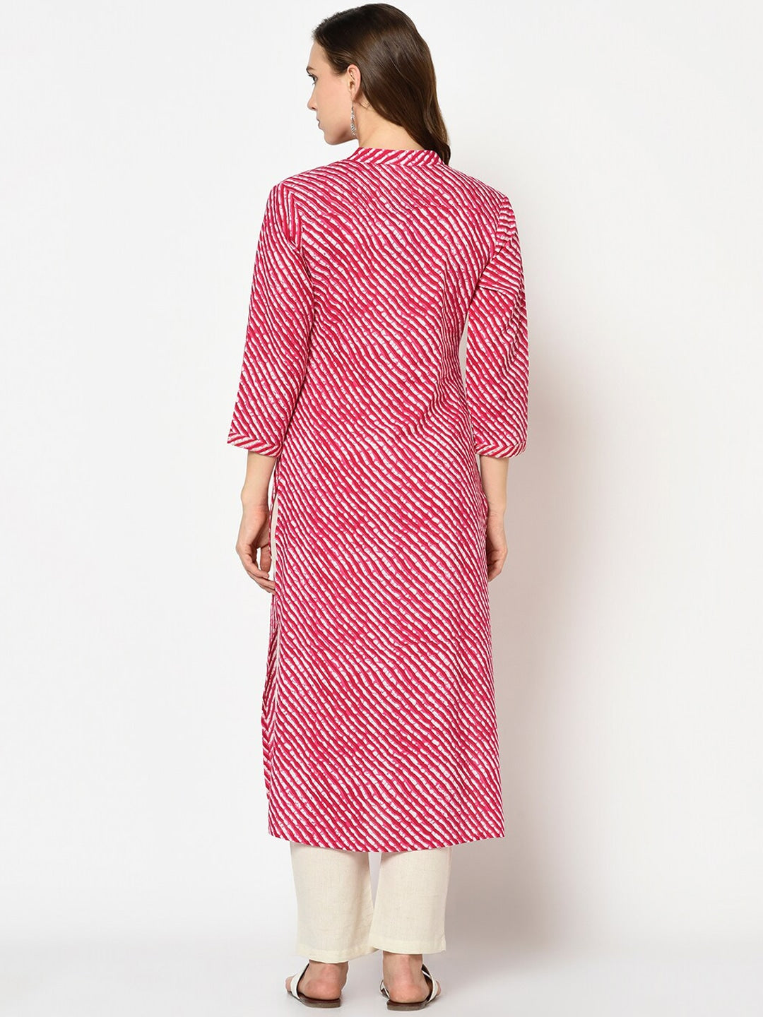 Fuchsia Pink Printed Kurta-Yufta Store-7559KURPKM