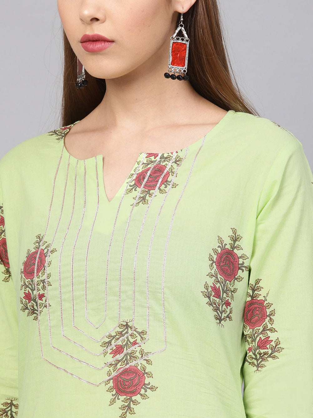 Green & Maroon Printed Kurta Set-Yufta Store-YUFPJSET850S