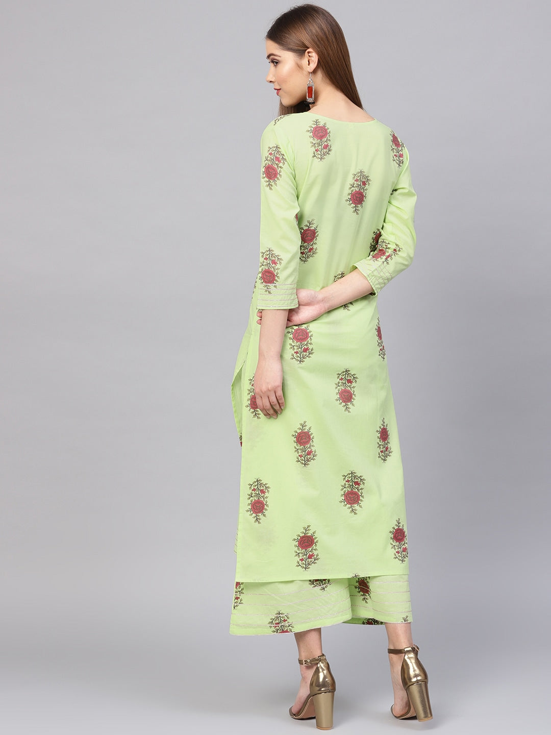 Green & Maroon Printed Kurta Set-Yufta Store-YUFPJSET850S