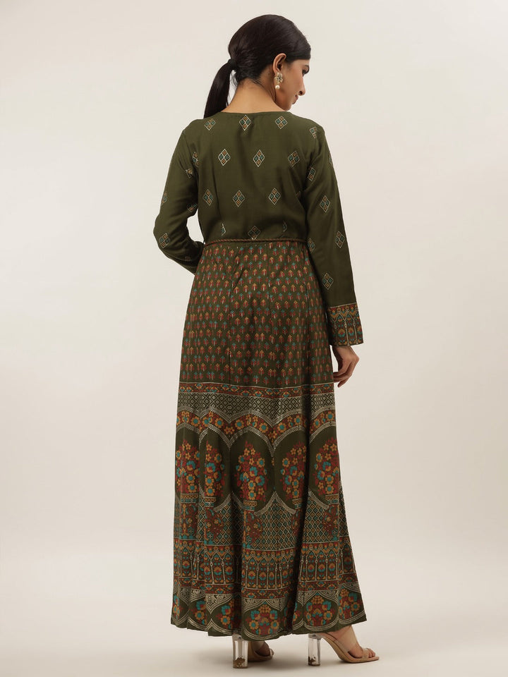 Green Maxi Dress-Yufta Store-6101DRSGRM