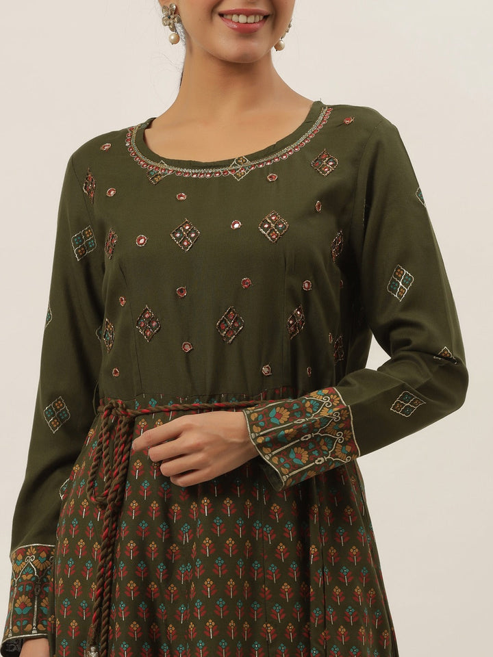 Green Maxi Dress-Yufta Store-6101DRSGRM
