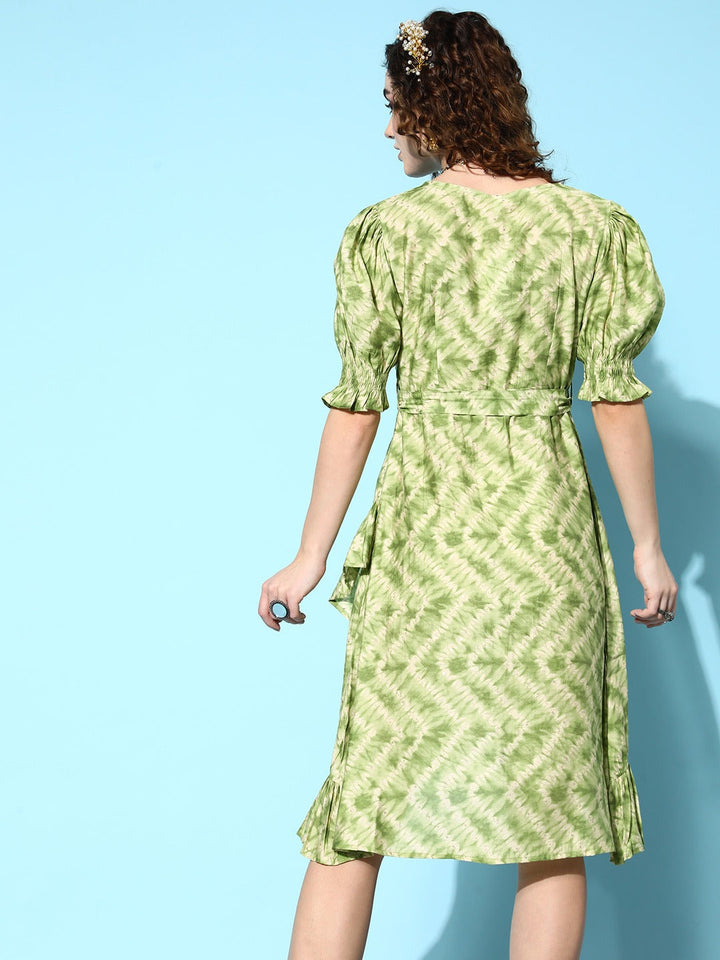Green Midi Dress-Yufta Store-8143DRSGRXS