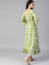 Green & Off-White PrintedKurta-Yufta Store-YUFDGKU1877S