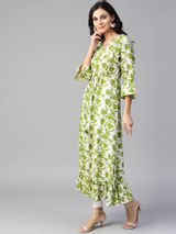 Green & Off-White PrintedKurta-Yufta Store-YUFDGKU1877S