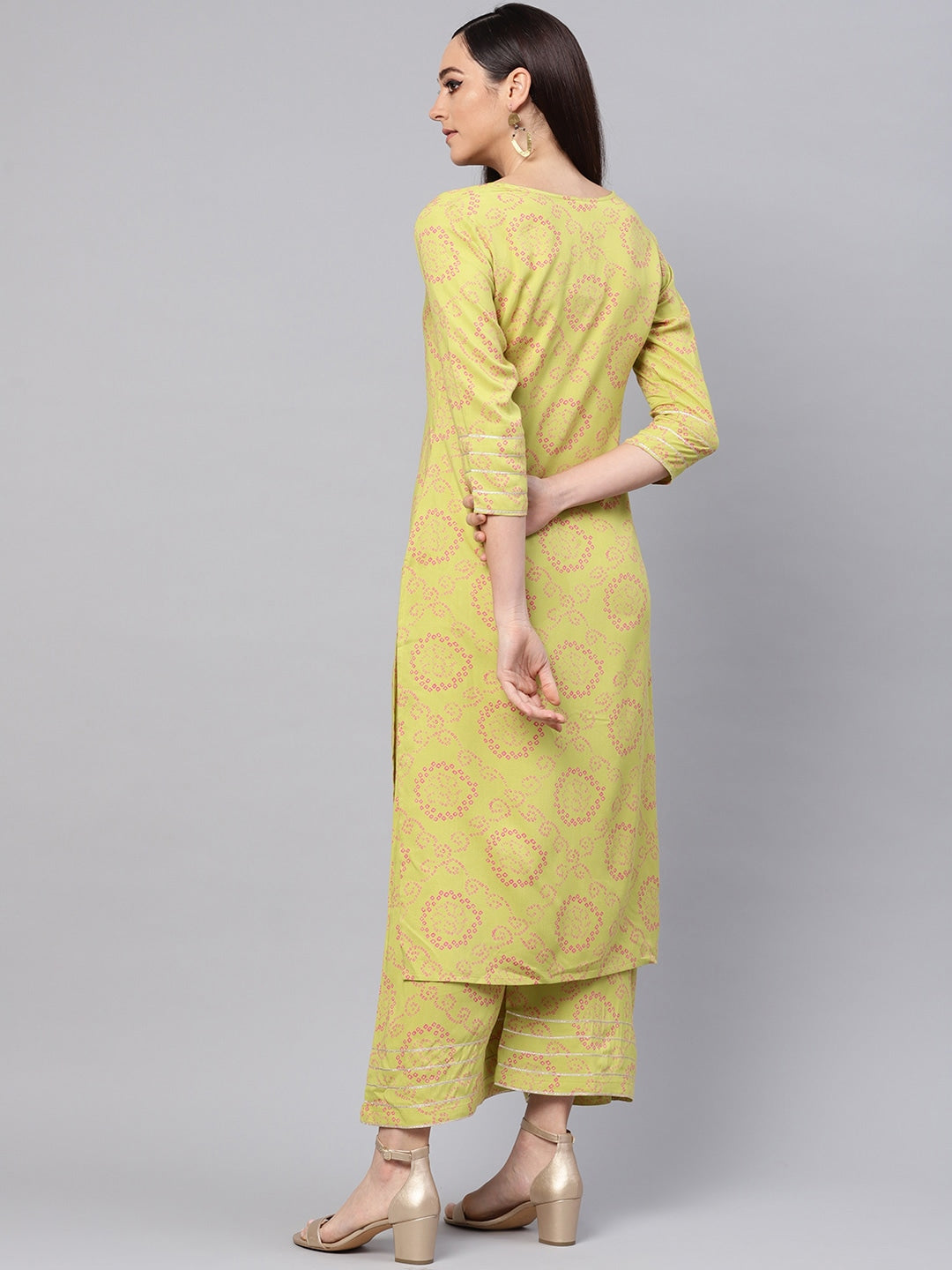 Green & Pink Printed Kurta Set-Yufta Store-YUFPJSET832S