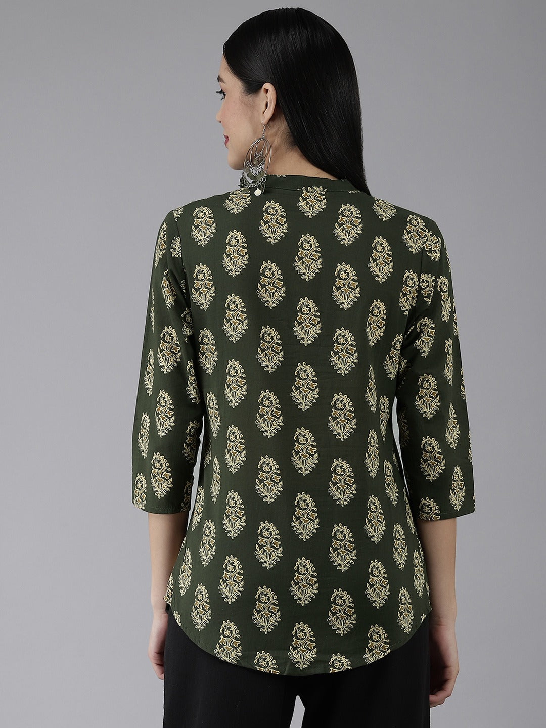 Green Printed Top-Yufta Store-8059TOPGRXS