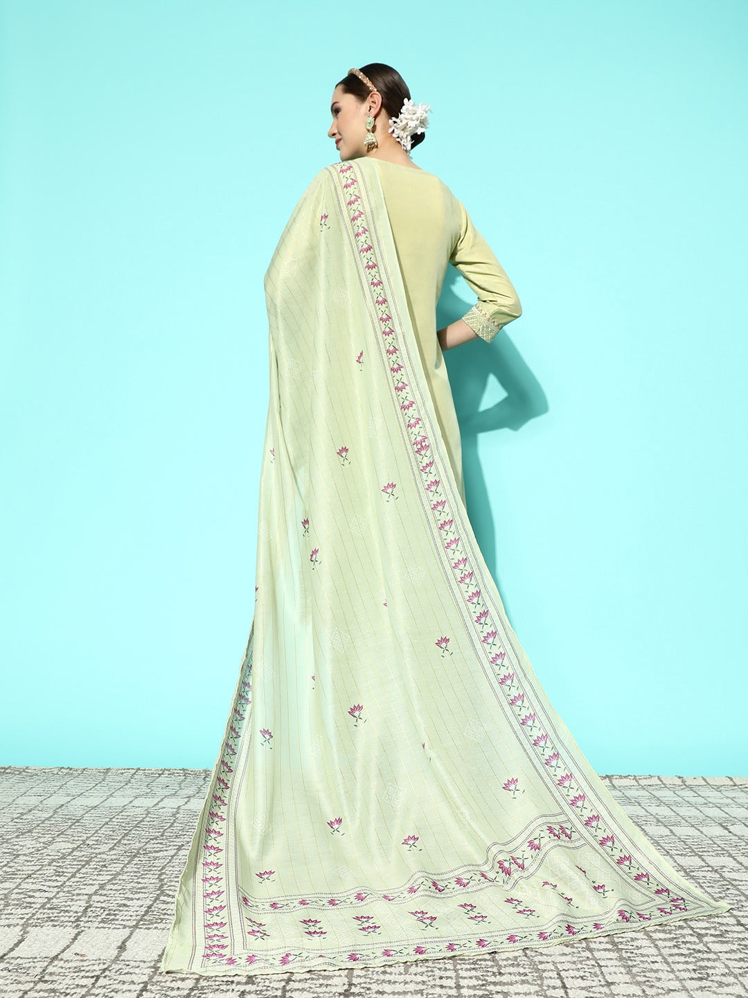 Green Sequinned Kurta Dupatta Set-Yufta Store-9926SKDGRS