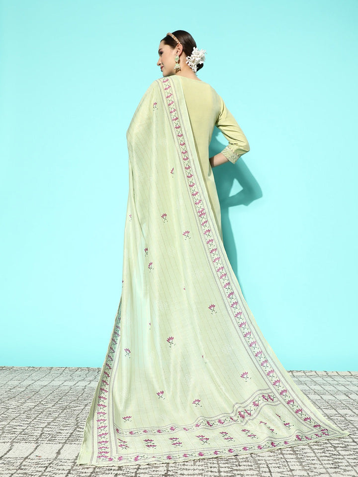 Green Sequinned Kurta Dupatta Set-Yufta Store-9926SKDGRS