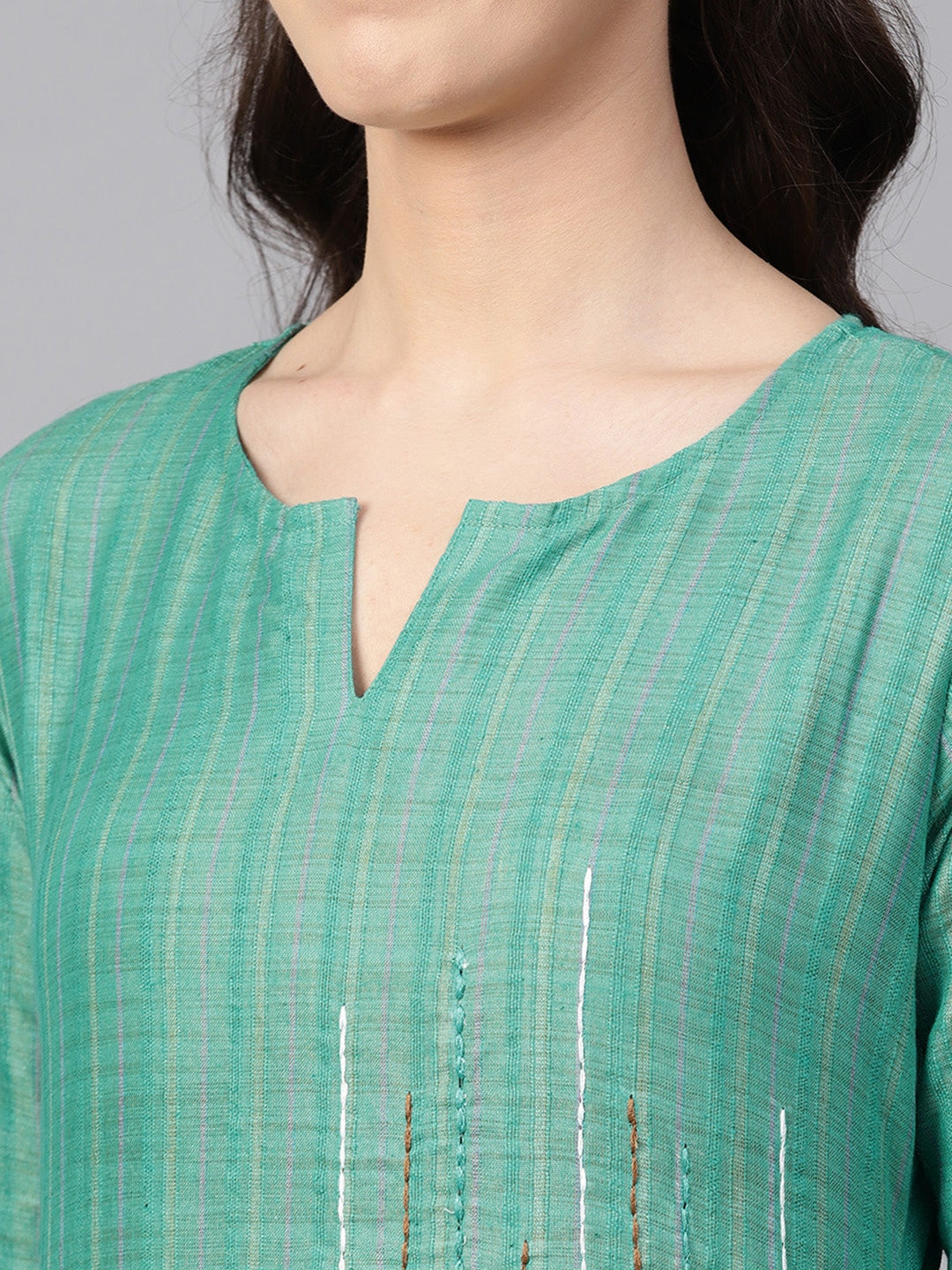 Green Straight Kurta-Yufta Store-YUFPJKU926S