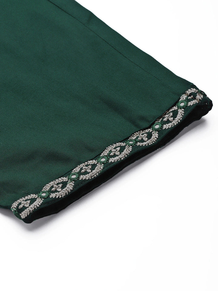 Green Yoke Design Dupatta Set-Yufta Store-2202SKDGRS