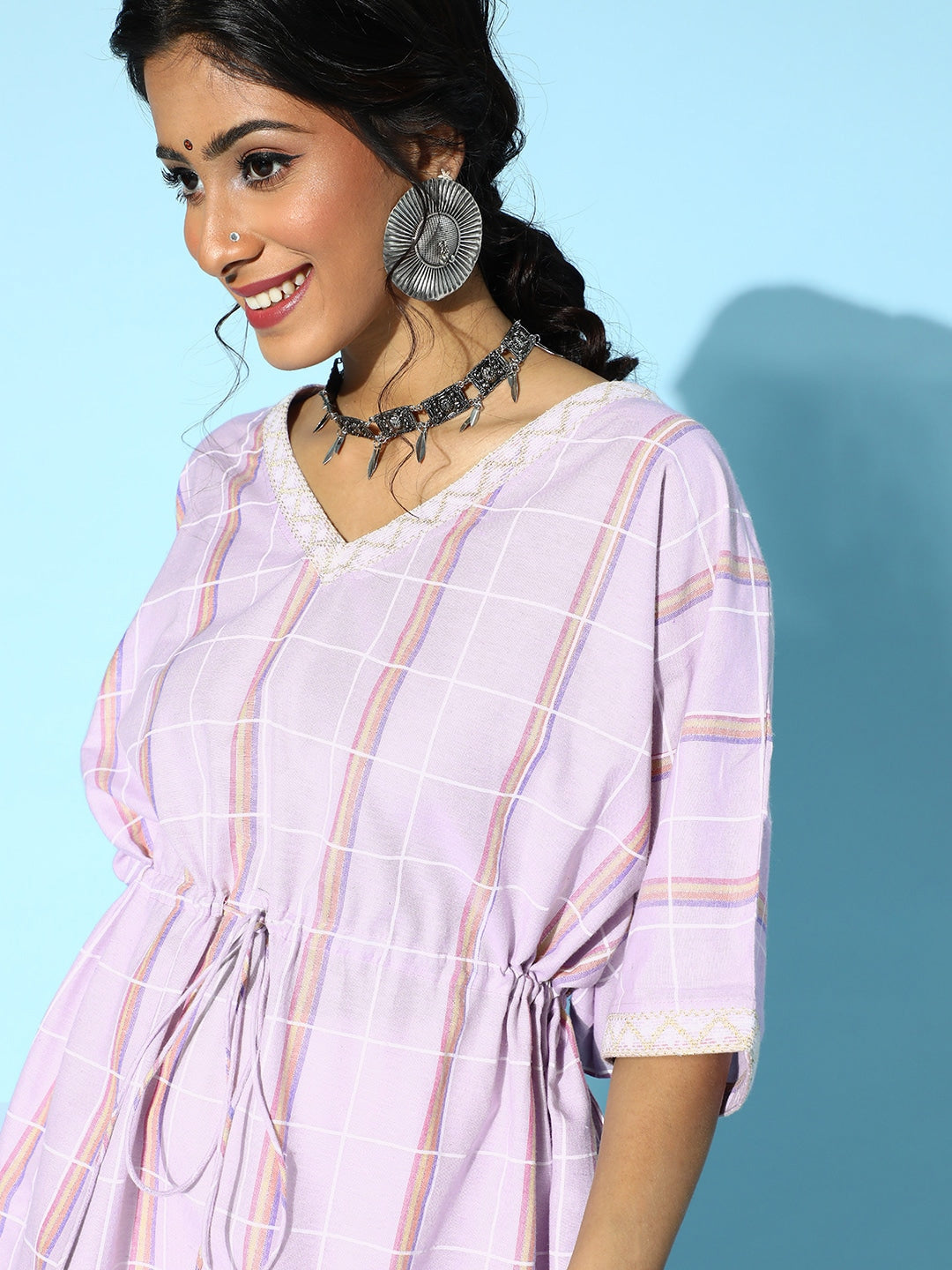 Lavender Kaftan Kurta-Yufta Store-9540KFTLVS