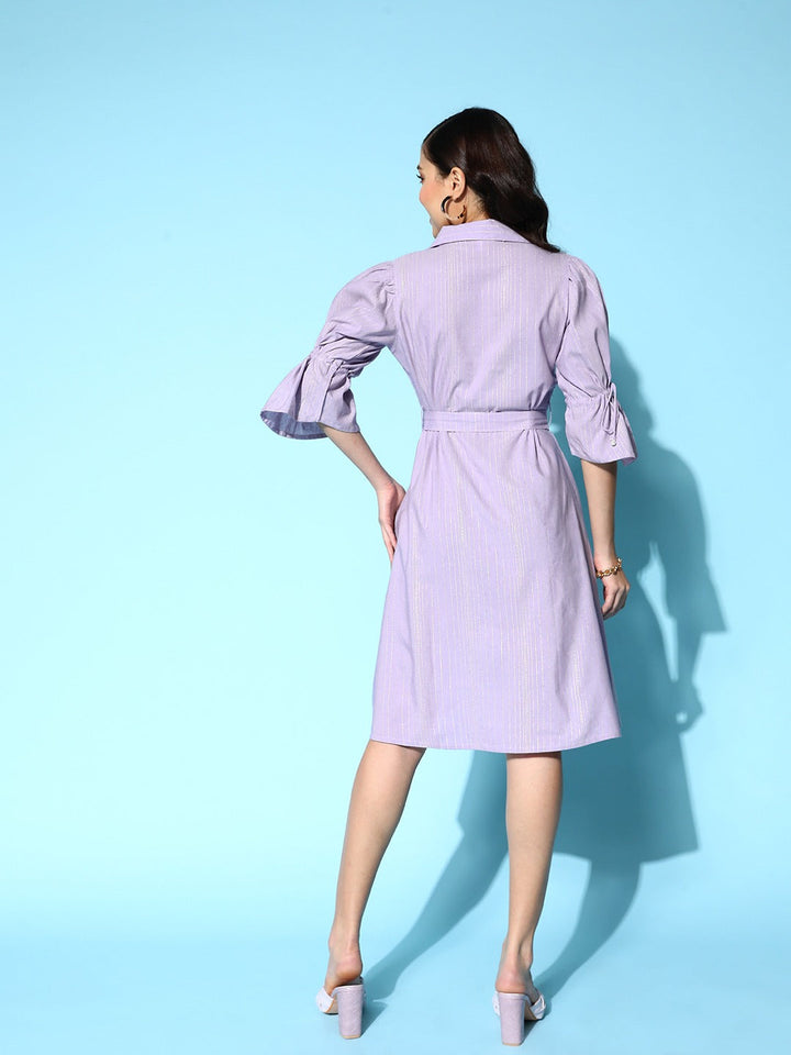 Lavender Shirt Dress-Yufta Store-8137DRSLVXS
