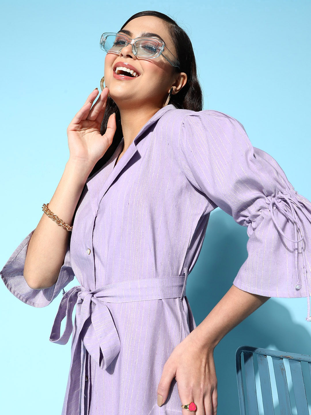 Lavender Shirt Dress-Yufta Store-8137DRSLVXS