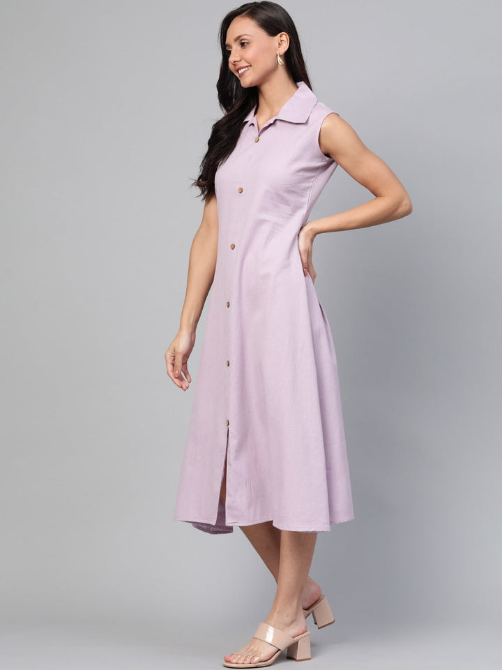 Lavender Solid Dress-Yufta Store-7459DRSLVSS