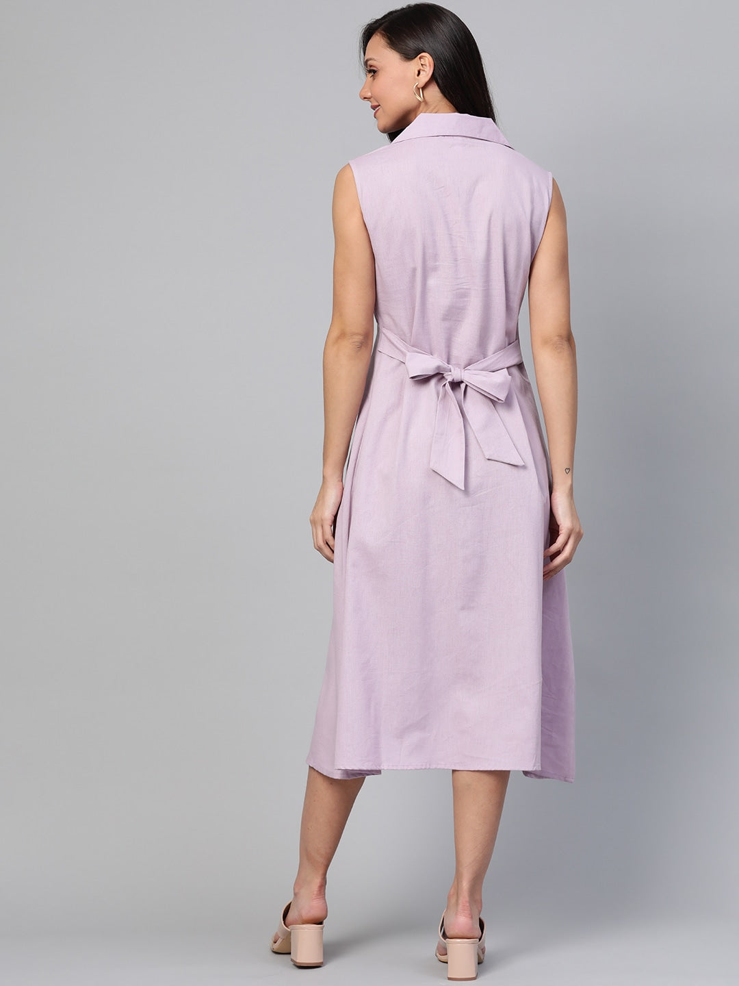Lavender Solid Dress-Yufta Store-7459DRSLVSS