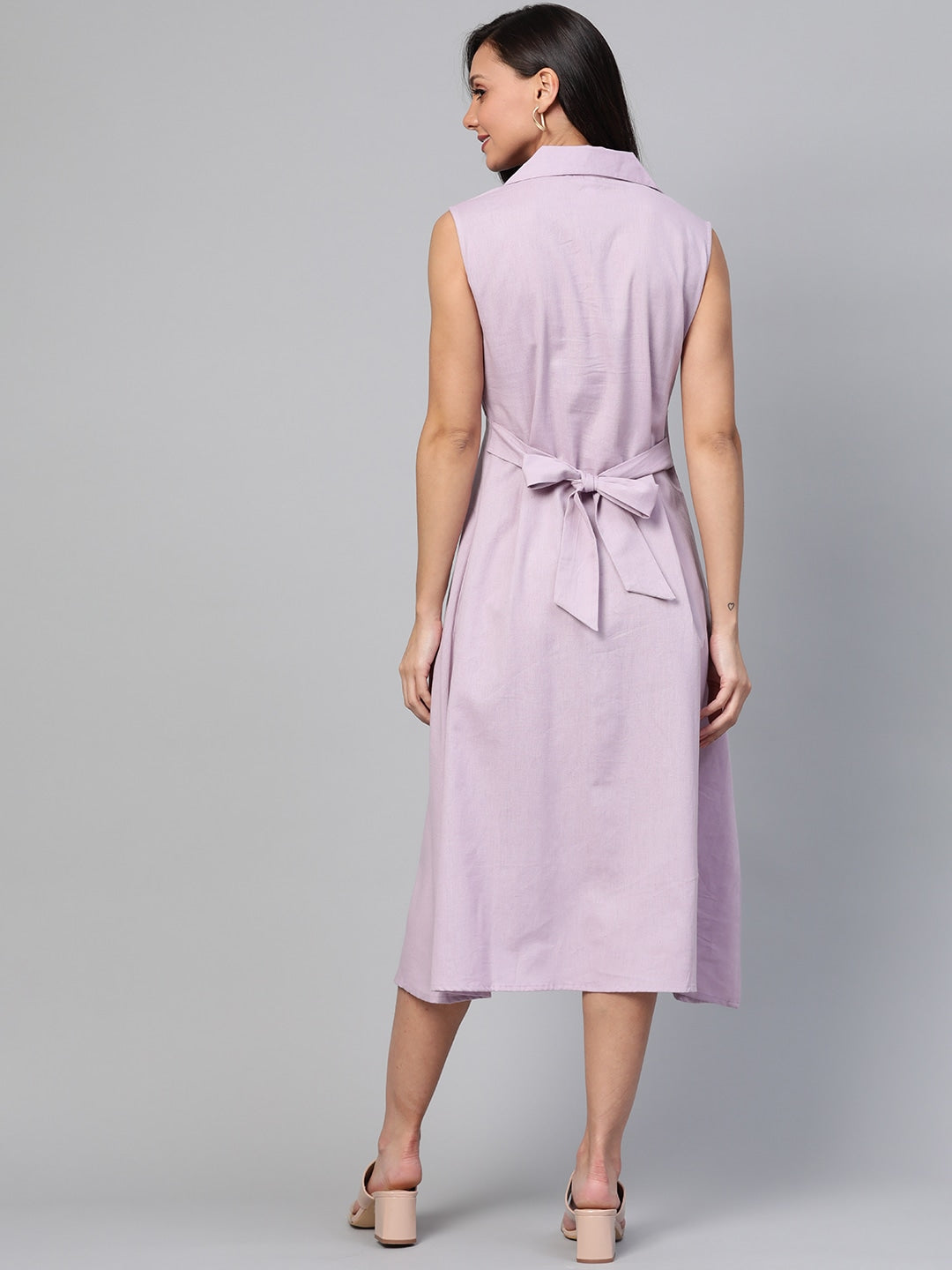 Lavender Solid Dress