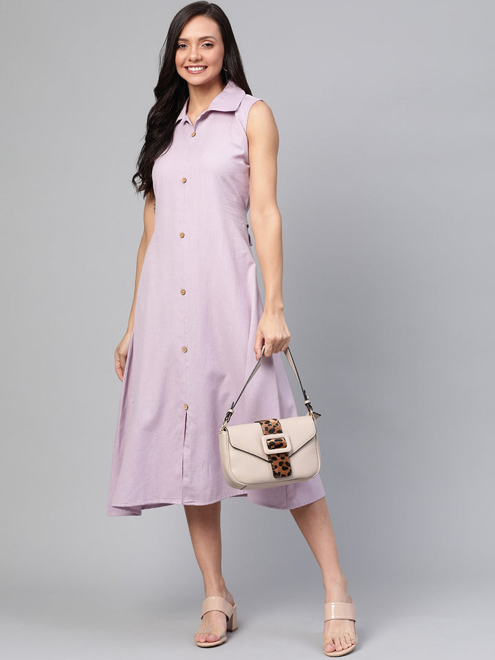 Lavender Solid Dress