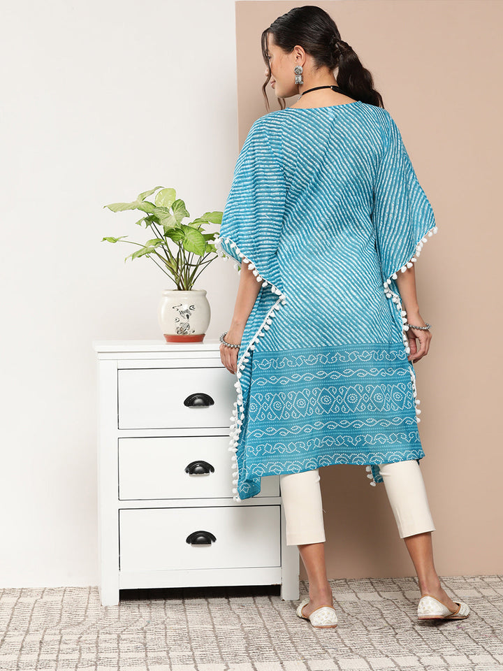 Leheriya Striped Kaftan Kurta-Yufta Store-1212KFTBLS