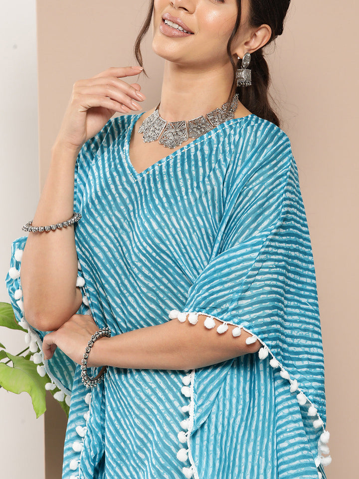 Leheriya Striped Kaftan Kurta-Yufta Store-1212KFTBLS