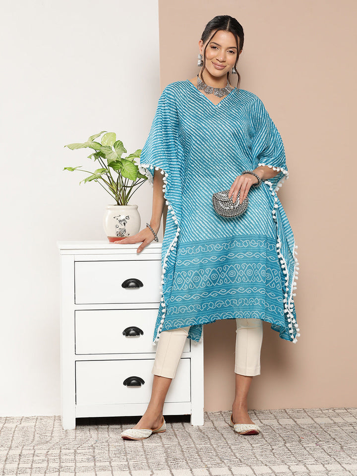 Leheriya Striped Kaftan Kurta-Yufta Store-1212KFTBLS