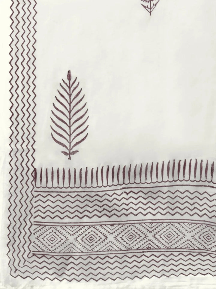 Maroon & Offwhite Embroidered Dupatta Set-Yufta Store-7490SETMRS