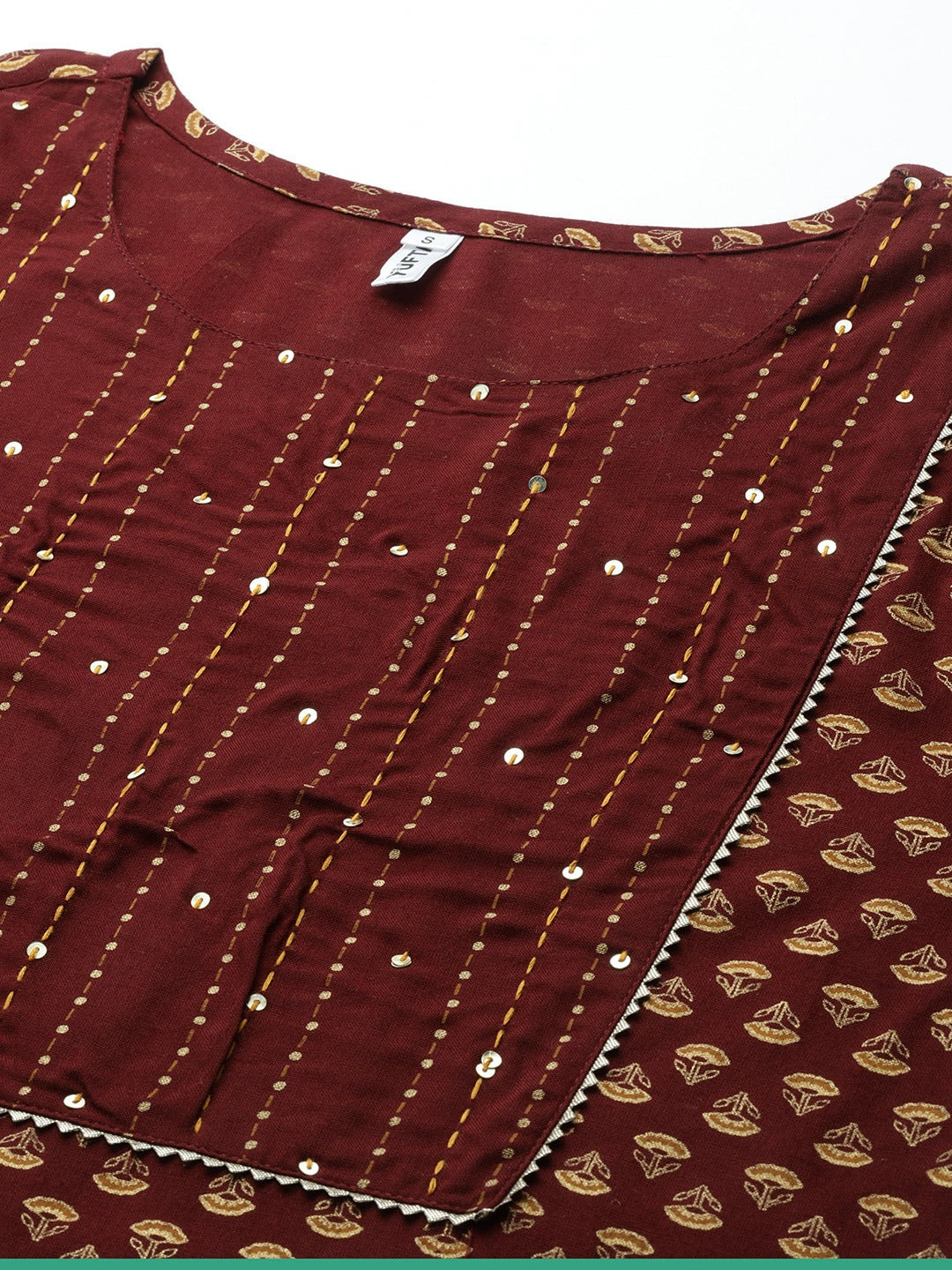 Maroon Printed Kurta Set-Yufta Store-6212SETMRS