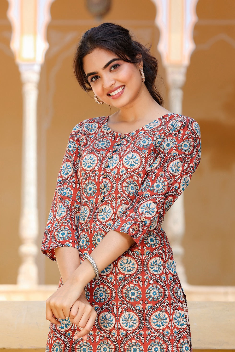 Maroon Printed Kurta Set-Yufta Store-8023SETMRS