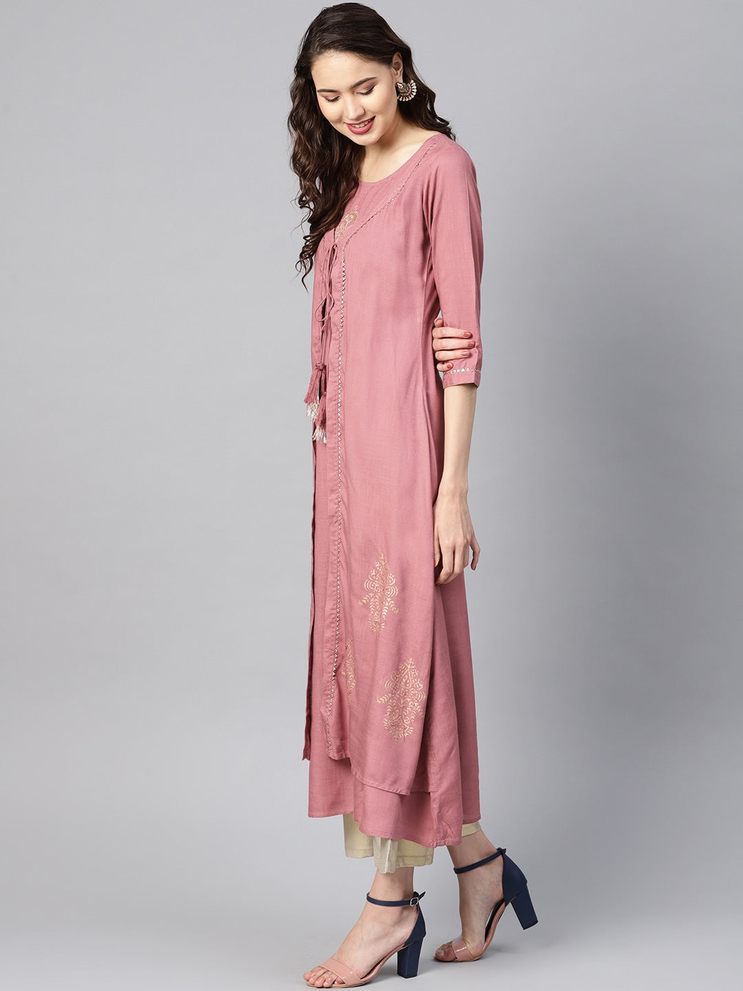 Mauve A-Line Kurta-Yufta Store-YUFEKKU685PRLS