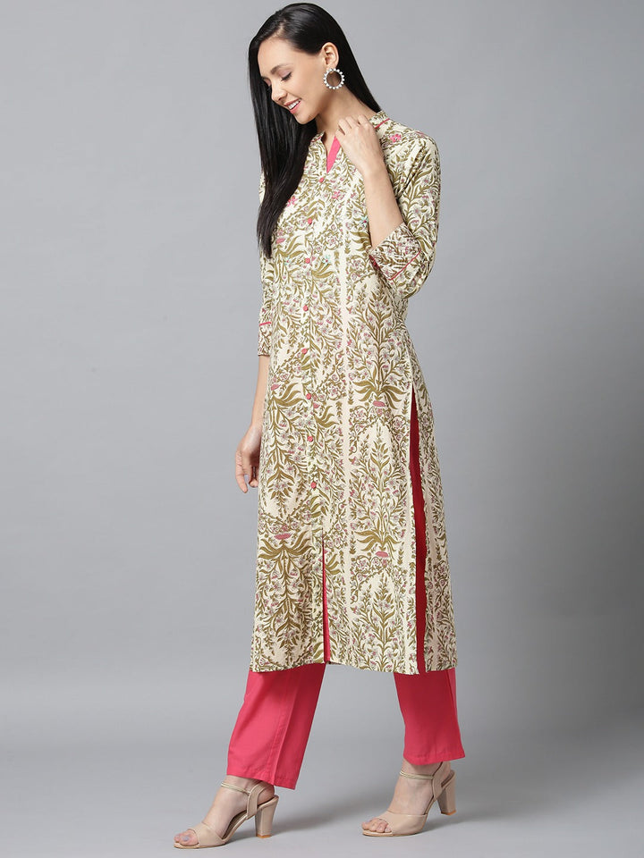 Multi Color Printed Kurta Set-Yufta Store-7599SETWHS