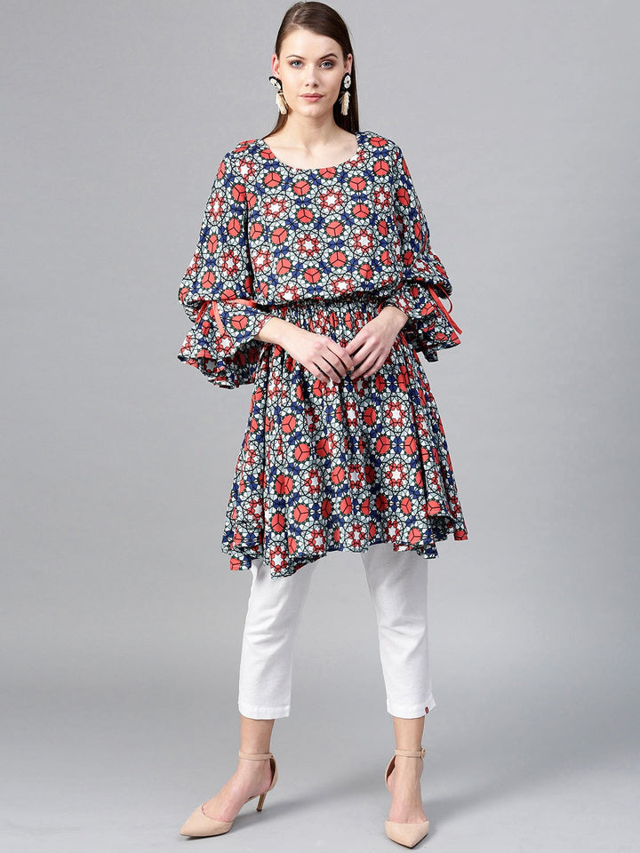 Multicoloured Printed Tunic-Yufta Store-YUFTDGKU1936S