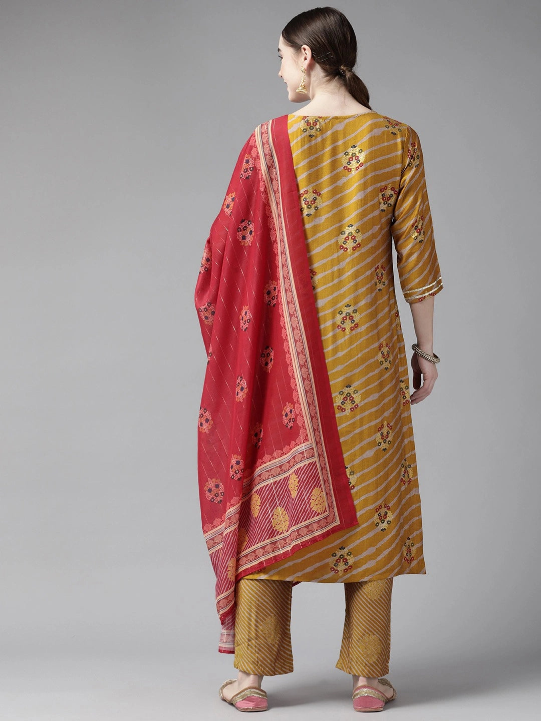 Mustard Dupatta Set-Yufta Store-9977SKDMSS