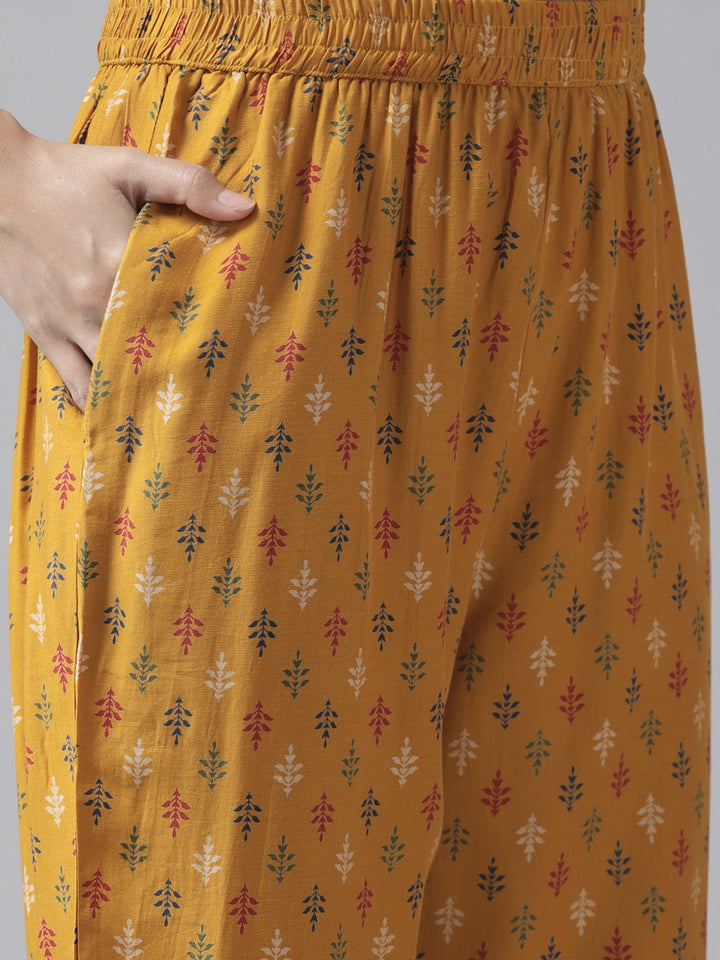 Mustard Embroidered Dupatta Set-Yufta Store-9999SKDMSS