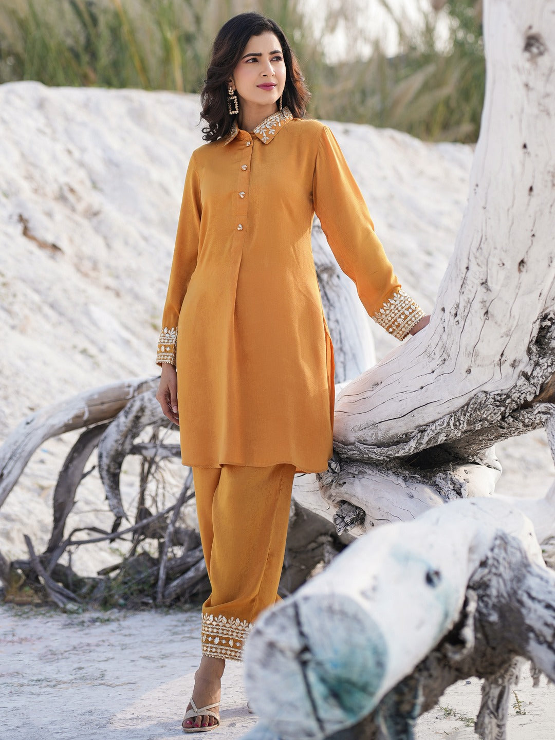 Mustard Moven Design Co-ord set-Yufta Store-1902CRDMSM