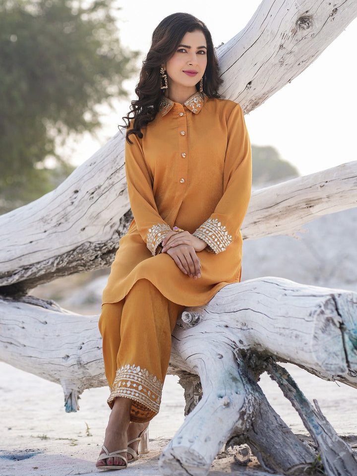 Mustard Moven Design Co-ord set-Yufta Store-1902CRDMSM