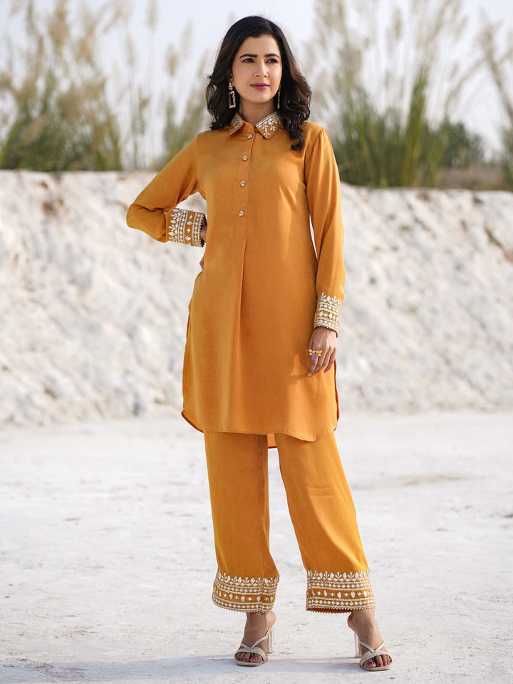 Mustard Moven Design Co-ord set-Yufta Store-1902CRDMSM