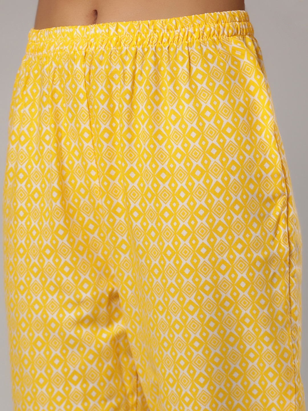 Mustard Printed Dupatta Set-Yufta Store-6505SKDMSS