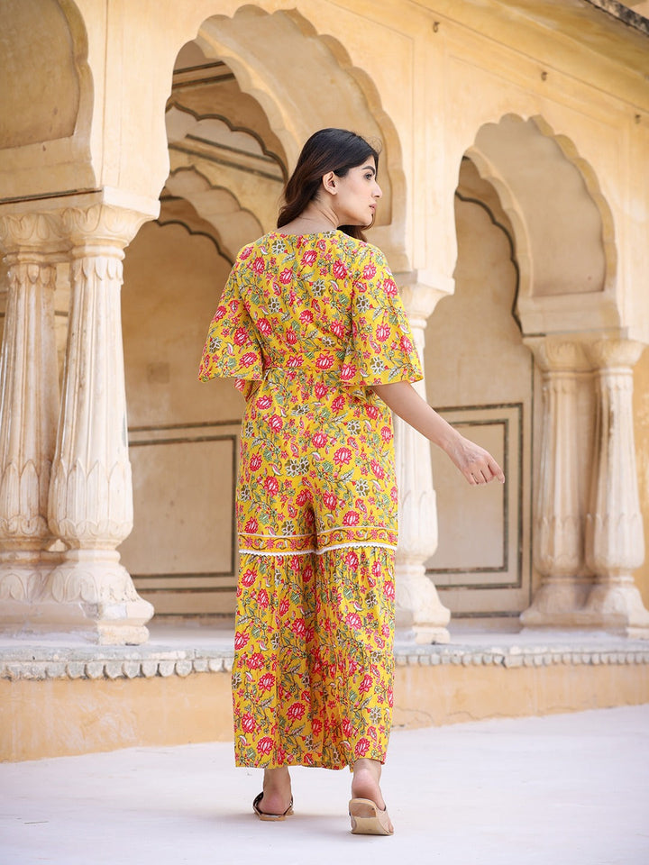 Mustard Printed Jumpsuit-Yufta Store-9549JSYLS